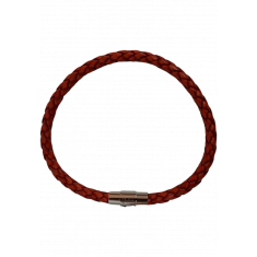 Oxhide Leather Bracelet Braided Rust - Oxhide 5mm width
