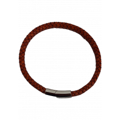 Oxhide Leather Bracelet Braided Rust/Brown - Oxhide 11mm width