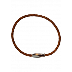 Oxhide Leather Bracelet Braided Rust - Oxhide 3mm width