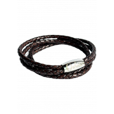 Oxhide Leather 2 layer Braided Bracelet Black- Oxhide