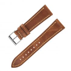 Leather watch strap Brown contrast stitch 22,24 mm - OXHIDE