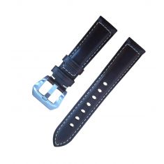 Leather Watch strap Dark Brn Contrast stitch 20,22 mm - OXHIDE