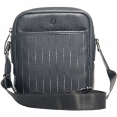 Leather Messenger Bag - Full Grain Leather Fabric Sling Bag -Leather Sling Bag for Men Black - Oxhide J0045