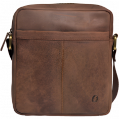 Leather Messenger Bag - Full Grain Leather Sling Bag -Leather Sling Bag for Men Brown  - Oxhide J0049