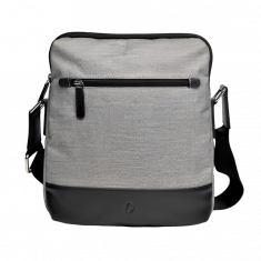 Leather Messenger Bag - Full Grain Leather Fabric Sling Bag -Leather Sling Bag for Men Grey - Oxhide J0047