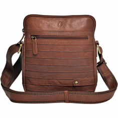 Leather Messenger Bag - Full Grain Leather Sling Bag -Leather Sling Bag for Men Brown  - Oxhide J0050