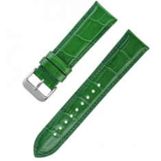 Leather watch strap Green croco print 18, 20, 22 mm - OXHIDE