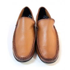 Brown Loafers/ Slip Ons Leather Casual Shoes Men Breathable Cow Leather Men Walking Shoes - N9 oxhide