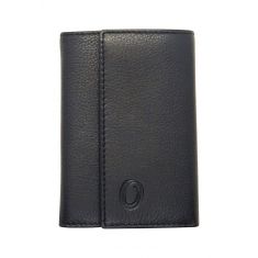 Key Wallet Coin Pouch - Leather Key Pouch -Black Leather Coin Pouch - Leather Coin Case - Oxhide J0023 Black 