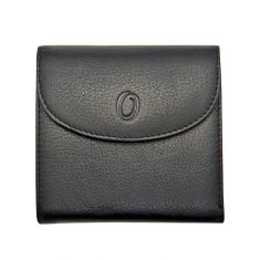Wallet Women Short Leather - Black Compact Wallet for Women- Cow Leather Wallet for Women - Oxhide Black Wallet J0017