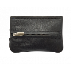Leather Key Pouch - Leather Coin Pouch - Leather Coin Case - Leather Pouch - Card Sleeve - Multipurpose Pouch - Oxhide 4427 BLACK 
