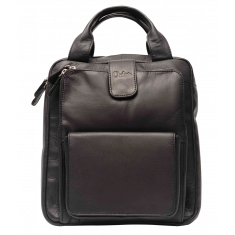Leather Backpack cum sling bag - Full Grain Leather Backpack -Black Leather convertible Backpack/ Sling Bag- Leather Laptop Backpack for Men/Women- Oxhide VINLL11