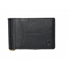 Money Clip Wallet Men -- Full Grain Leather wallet - MC01 Oxhide Black