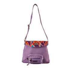 Handbag Casual Purple - Purple Shoulder Bag - Ladies Canvas Handbag - Canvas Leather Bag - Oxhide 5612