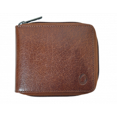 Wallet Men Brown -Zip around Wallet -RFID - Full Grain Leather Wallet - brown Wallet - SD06 Oxhide